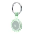 Transparent green protective case with keyring for Apple AirTag, anti-lost tracker holder. - Translucent Green