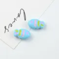 Blue acrylic fish shape loose beads for DIY jewelry making, cute bracelet charm accessories. - 21.7*14mm / Sky Blue