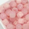 Perline a tamburo in resina rosa perline sfuse per creazione di gioielli e accessori - 8x10 mm/dimensione del foro circa 1,6 mm / Dorato - Rosa