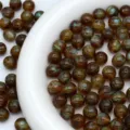 Perline rotonde glitter cielo stellato marrone perle sfuse per braccialetti fai da te gioielli - 10mm / Lucentezza di tè