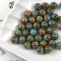 Perline rotonde in resina stile pittura ad olio per braccialetto collana accessori di gioielli. - 8 mm / dimensione del foro circa 1,6 mm / Perline in pietra paesaggio