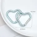 Blue heart-shaped metal carabiner snap hook DIY key ring bag accessory 41.2x43.9mm - Large Blue Heart