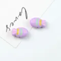 Acrylic painted small fish beads DIY jewelry accessories for bracelets and phone charms. - 21.7*14mm / Violet