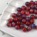 Detailed view of red and blue resin round beads for DIY handmade jewelry bracelets and necklaces. - Blue Blood Red