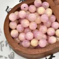 Two-tone brushed resin beads for DIY jewelry making, phone charms, and handmade bracelets. - Pink/Yellow
