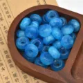 Blue glitter resin beads large hole abacus wheel beads for DIY phone chains and craft accessories. - Sky Blue