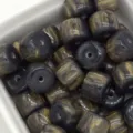 Resin barrel beads loose beads gilded marbled design DIY jewelry crafting clothing accessories details - 8x10mm/Hole Size Approx. 1.6mm / Gilded - Black
