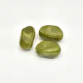Close-up of olive green marbled acrylic beads, smooth irregular pebble shape with drill hole. - Olive Green