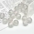 Perline distanziatrici in resina trasparente con scaglie colorate per creazione di gioielli. - 10 mm / Foro circa 1,8 mm / Grigio chiaro