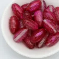 18mm Mermaid Glitter Oval Beads Sparkly Loose Beads for DIY Bracelets Jewelry Making - Dark Red