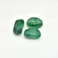 Green swirl acrylic stone bead detail, smooth irregular shape with hole for DIY jewelry making. - Translucent Green