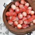 Two-color brushed gradient resin beads loose beads DIY handmade bracelet phone chain accessories - Red White