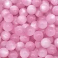 Dettaglio perline in resina occhio di gatto rosa, superficie liscia per bigiotteria fai da te. - 8mm/Foro 1.6mm / Rosso rosa