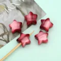 16mm star resin beads cat eye quicksand DIY handmade phone chain jewelry accessories - 16mm (Hole 2.2mm) / Burgundy
