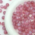 Pink starry mermaid resin beads round loose beads for DIY handmade jewelry bracelets and crafts. - Rouge Pink