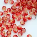 Perles de verre craquelé rouges rondes en vrac pour fabrication de bijoux bracelet collier DIY. - 10 mm / Trou env. 2,0 mm, 50 pcs / Rouge Et Jaune