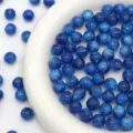 Blue starry resin round beads for DIY bracelets hairpins jewelry making craft accessories details view - Sapphire Blue