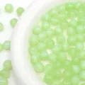 Light green mermaid glitter resin round beads for DIY bracelet hairpin jewelry making supplies. - Light Green