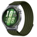 Breathable woven loop watch strap replacement for smart watch comfort sports green band 22mm - 18mm / 04# Spruce Green