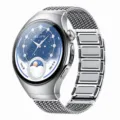 Roestvrijstalen mesh magnetische horlogeband vervanging compatibel met Huawei watch. - Specifieke drukconnector voor Huawei Watch 5 / Staalkleur