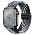 Nylon gevlochten magnetische band compatibel met Apple Watch, stijlvol lusaccessoire. - Pure Chocolade