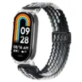 Bracelet magnétique en nylon tressé avec coque transparente vue détaillée pour bracelet - Universel pour Xiaomi Band 3/4/5/6 / Chocolat Noir - Coque Transparente