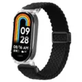 Bracelet de rechange en nylon tresse magnetique avec coque transparente fitness. - Universel pour Xiaomi Band 3/4/5/6 / Noir - Coque Transparente