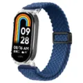 Bracelet de rechange en nylon tressé avec coque transparente pour montre connectée. - Universel pour Xiaomi Band 3/4/5/6 / Bleu Mer Froide - Coque Transparente