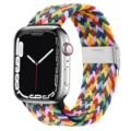 Bracelet solo loop en nylon tressé coloré pour Apple Watch, bracelet de rechange. - N° 3 motif en W multicolore