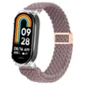 Bracelet tressé en nylon de rechange avec coque transparente pour Xiaomi smart band, boucle. - Universel pour Xiaomi Band 3/4/5/6 / Violet Fumée - Coque Transparente