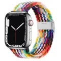 Bracelet de rechange en nylon tressé coloré pour montre connectée avec détail de boucle métal. - 1# Couleur arc-en-ciel officiel