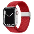 Bracelet de montre en nylon tressé rouge avec boucle métallique pour montres connectées. - 19# Rouge