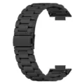 Stainless Steel Metal Watch Strap Replacement Band Compatible with Smart Watch Black - 3 Beads Design / Black