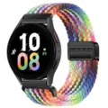 Kleurrijke gevlochten nylon horlogeband met magnetische sluiting geschikt voor smartwatches. - 20mm / [Nieuwe regenboog]