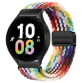 Kleurrijk nylon gevlochten horlogebandje met magnetische gesp voor smartwatch, comfortabel en chic. - 20mm / [Officiële regenboog]