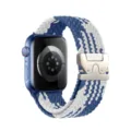 Correa de reloj de nylon trenzado azul y blanco con hebilla metálica de paracaídas para iwatch - Hebilla de paracaídas - [patrón en Z azul y blanco]