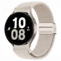 Nylon gevlochten horlogeband met magnetische metalen gesp compatibel voor smartwatch. - 20mm / [Sterrenlicht]