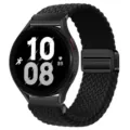 Zwart nylon gevlochten magnetische horlogeband compatible met slimme horloge accessoire - Zwart