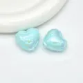Acrylic balloon heart shape loose beads detail view for DIY handmade phone chain accessories - Sky Blue