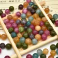 Perline rotonde in cristallo di tormalina colorata naturale per accessori di bracciali fai da te. - 8mm / Tormalina Colorata