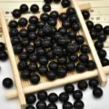 Perle rotonde in pietra preziosa nera naturale perline sfuse per braccialetti fai da te. - 8mm / Agata nera