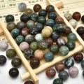 Perline di pietra naturale sciolte cristalli rotondi per braccialetti fai da te gioielli - 10mm / Agata Indonesiana