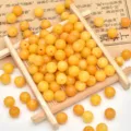 Perline rotonde gialle in pietra naturale perline sciolte accessori braccialetto fai da te - 8mm / Giallo Grasso di Pollo