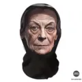Detailansicht der lustigen Oma Gesichts Sturmhaube mit realistischen Falten aus Mikrofaser. - Alte Frau Stil (Stil 2)