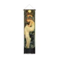 Art Nouveau style sleeping woman hanging tapestry with black tassels, perfect bedroom decor. - Goddess Portrait Style 2 / 32.5x130cm
