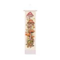Détail de tapisserie murale champignon vintage bohème, décoration suspendue en tissu botanique - Modèle 2 / 32.5x130cm