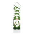 St. Patrick's Day Gnome hanging tapestry green shamrock banner holiday party wall decor. - Green Hat Clover Gnome / 32.5x130cm