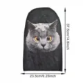 Witziger grauer Katzen Druck Stoff Kopfbedeckung Stretch Maske Tier Kostüm Zubehör - Graue Kurzhaarkatze Druck Stil (Stil 3)