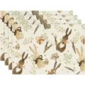 Easter bunny placemats set of 4 linen table mats for dining room seasonal party decor - Style 7 Placemat