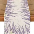 Lavender floral linen table runner, purple ditsy flowers dining table decor variant - Style 1 / 33*183cm